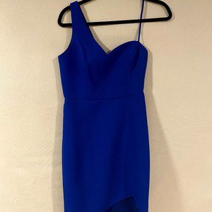 BCBGMazAzria Royal Blue One Shoulder Dress